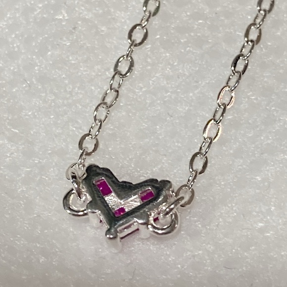 NWOT - Tibetin Silver Mini Heart Pink Crystal Necklace, Earrings & Bracelet Set - Picture 16 of 16